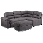 Simone 3-Piece Sectional with Left-Facing Pop-Up Bed - Charcoal