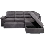 Simone 3-Piece Sectional with Left-Facing Pop-Up Bed - Charcoal
