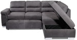 Simone 3-Piece Sectional with Left-Facing Pop-Up Bed - Charcoal
