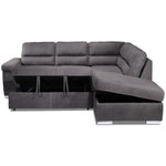 Simone 3-Piece Sectional with Left-Facing Pop-Up Bed - Charcoal
