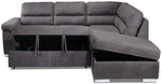 Simone 3-Piece Sectional with Left-Facing Pop-Up Bed - Charcoal