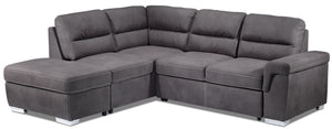 Simone 3-Piece Sectional with Right-Facing Pop-Up Bed - Charcoal
