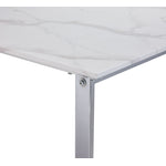 Skyline Counter Height Table - Faux Marble, White