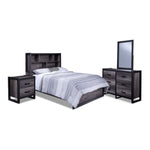 Terra 6-Piece Full Bookcase Bedroom Package - Grey