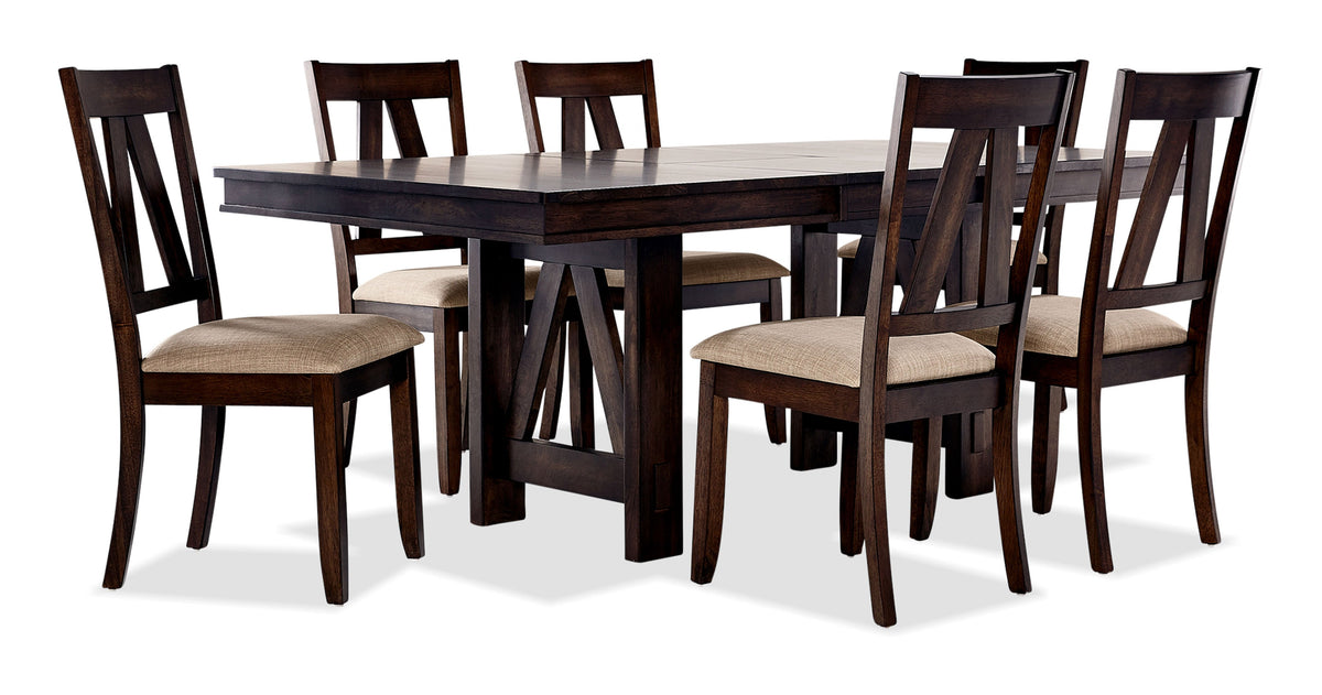 Thompson 7Piece Dining Room Set Dark Oak Leon's