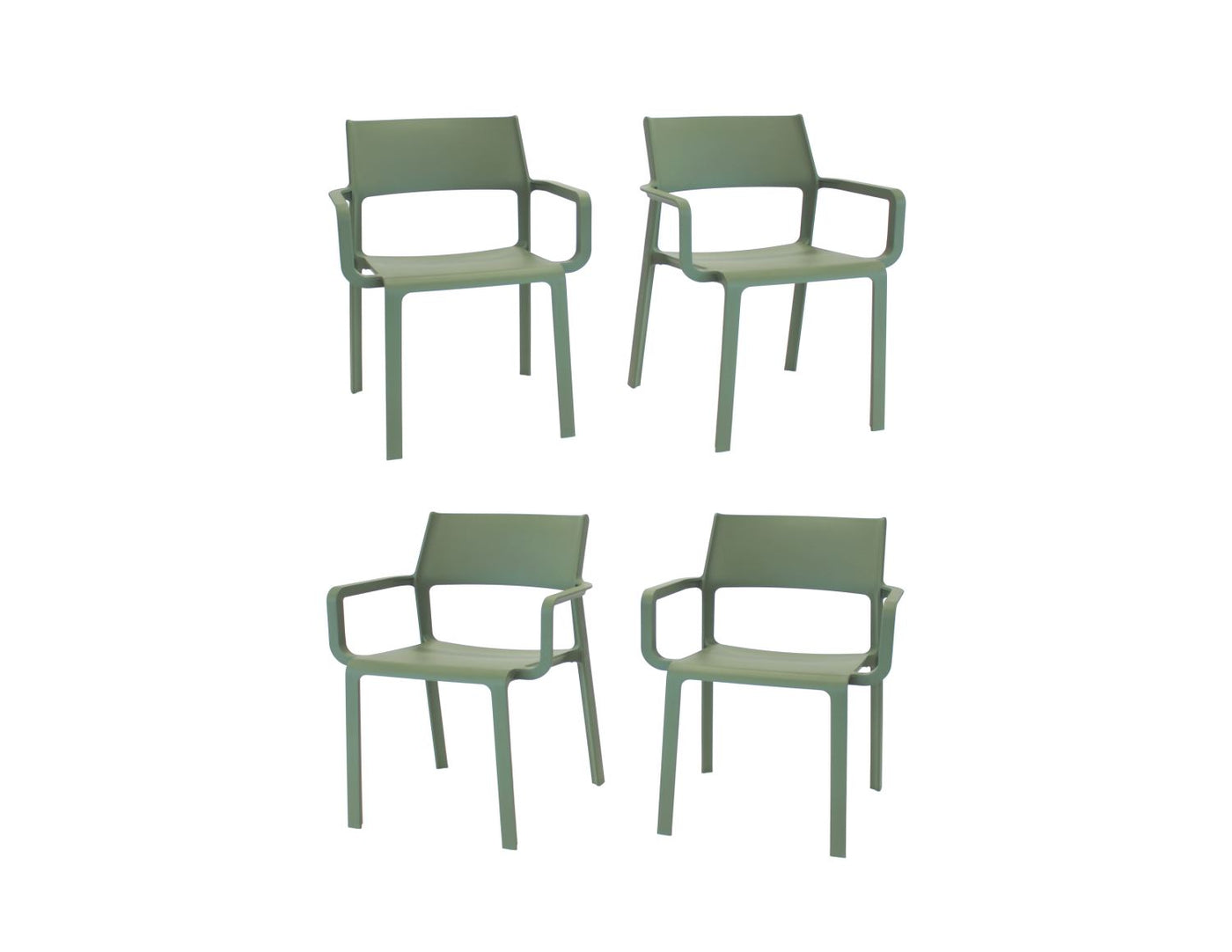 Nardi Trill I Outdoor Dining Arm Chair - Set of 4 - Agave