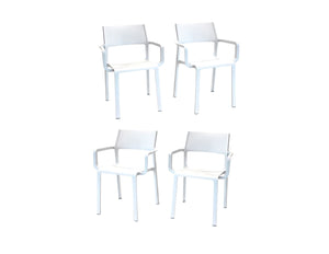 Nardi Trill I Outdoor Dining Arm Chair - Set of 4 - Bianco