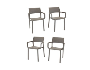 Nardi Trill I Outdoor Dining Arm Chair - Set of 4 - Tortora