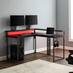 Vega L-Shape Gaming Desk - Grey and Charcoal