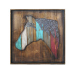 Colourful Horse Head Wooden Wall Art