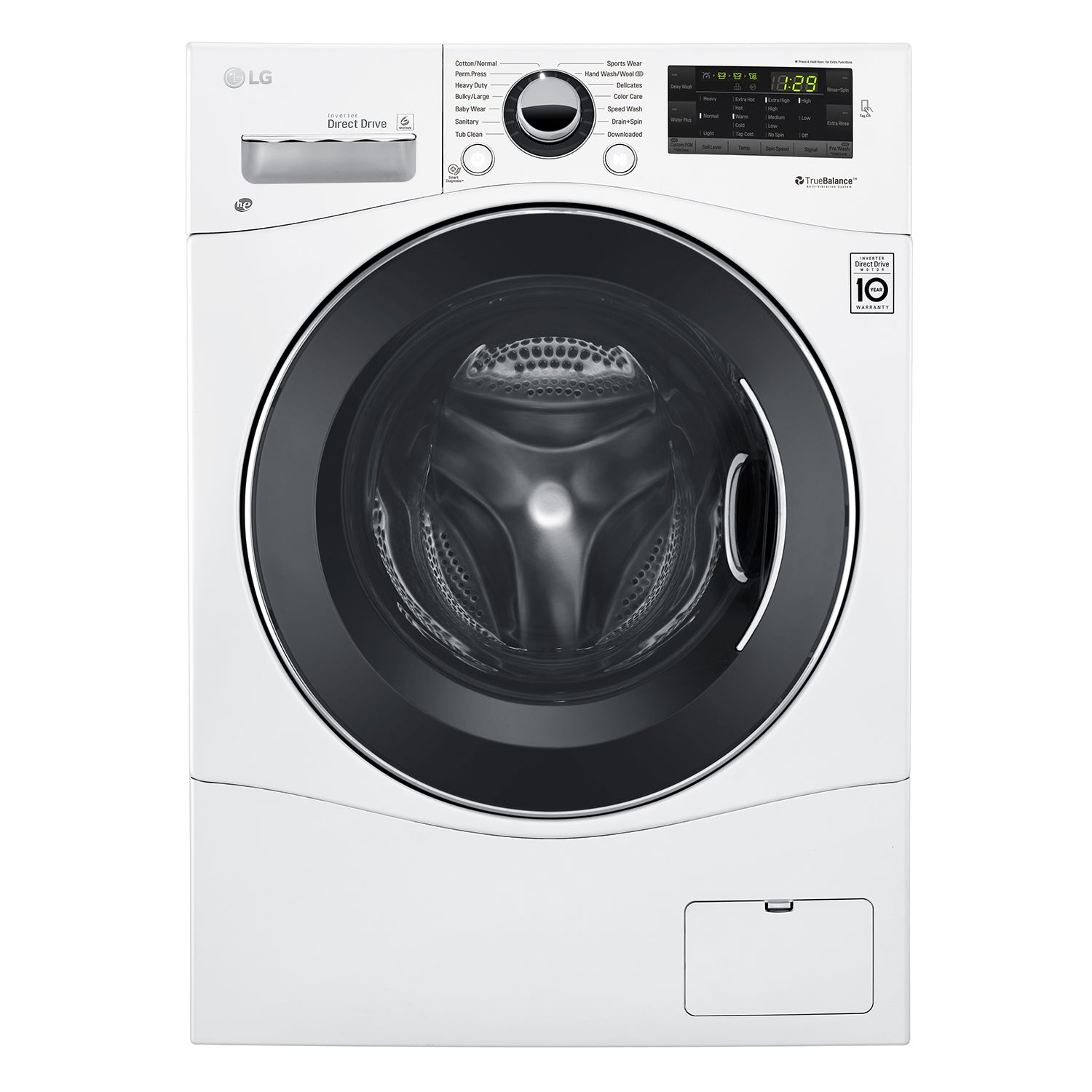 LG White 24” Compact Front Load Washer with NFC Tag On (2.6 Cu.Ft) - WM1388HW