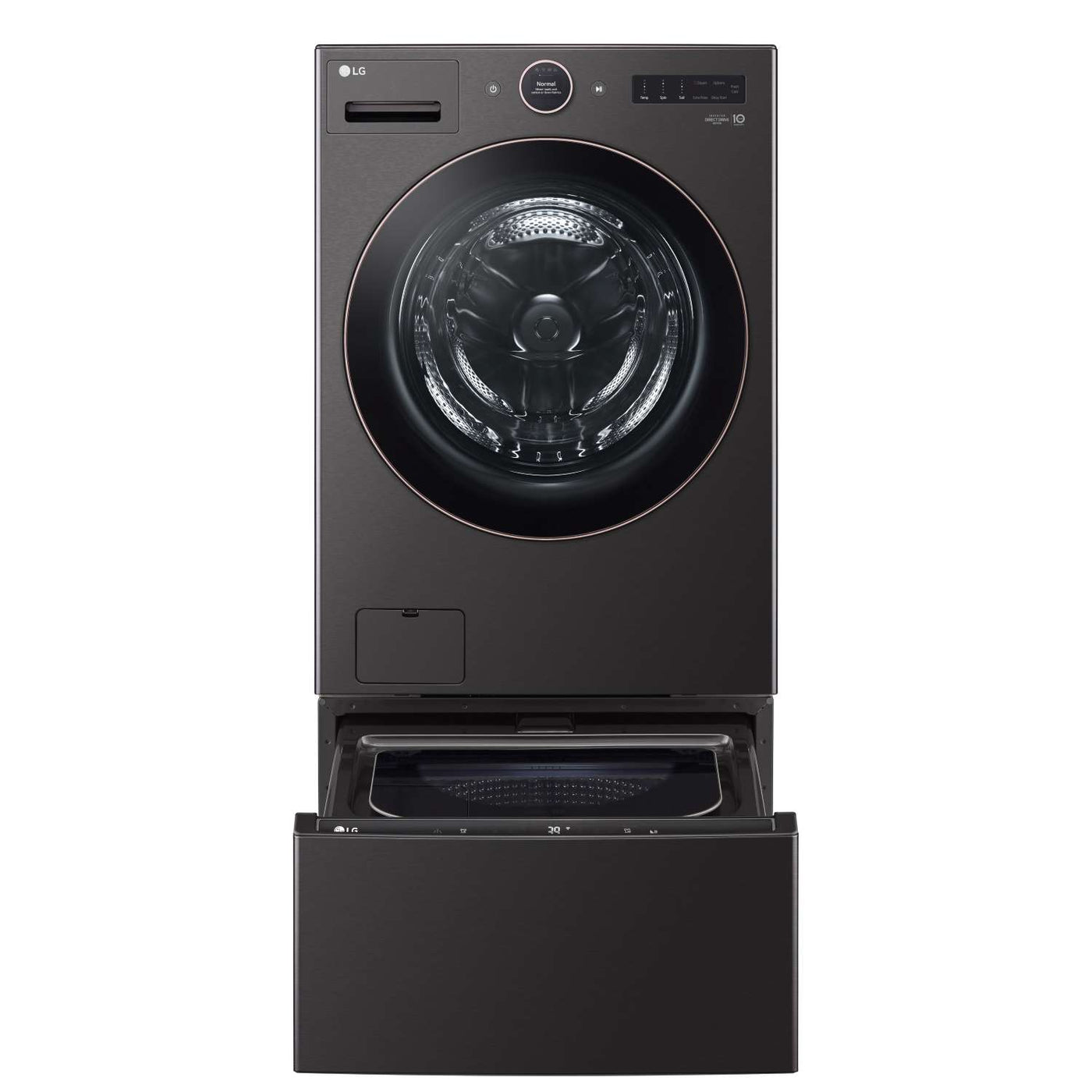 LG Black Steel Front Load Washer Mega Capacity with AI DD™ and LCD Knob (5.8 cu. ft.) - WM6500HBA