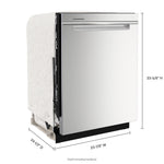 Whirlpool 24" Fingerprint Resistant Stainless Steel Dishwasher with 3rd Rack (47 dBA) - WDTA50SAKZ