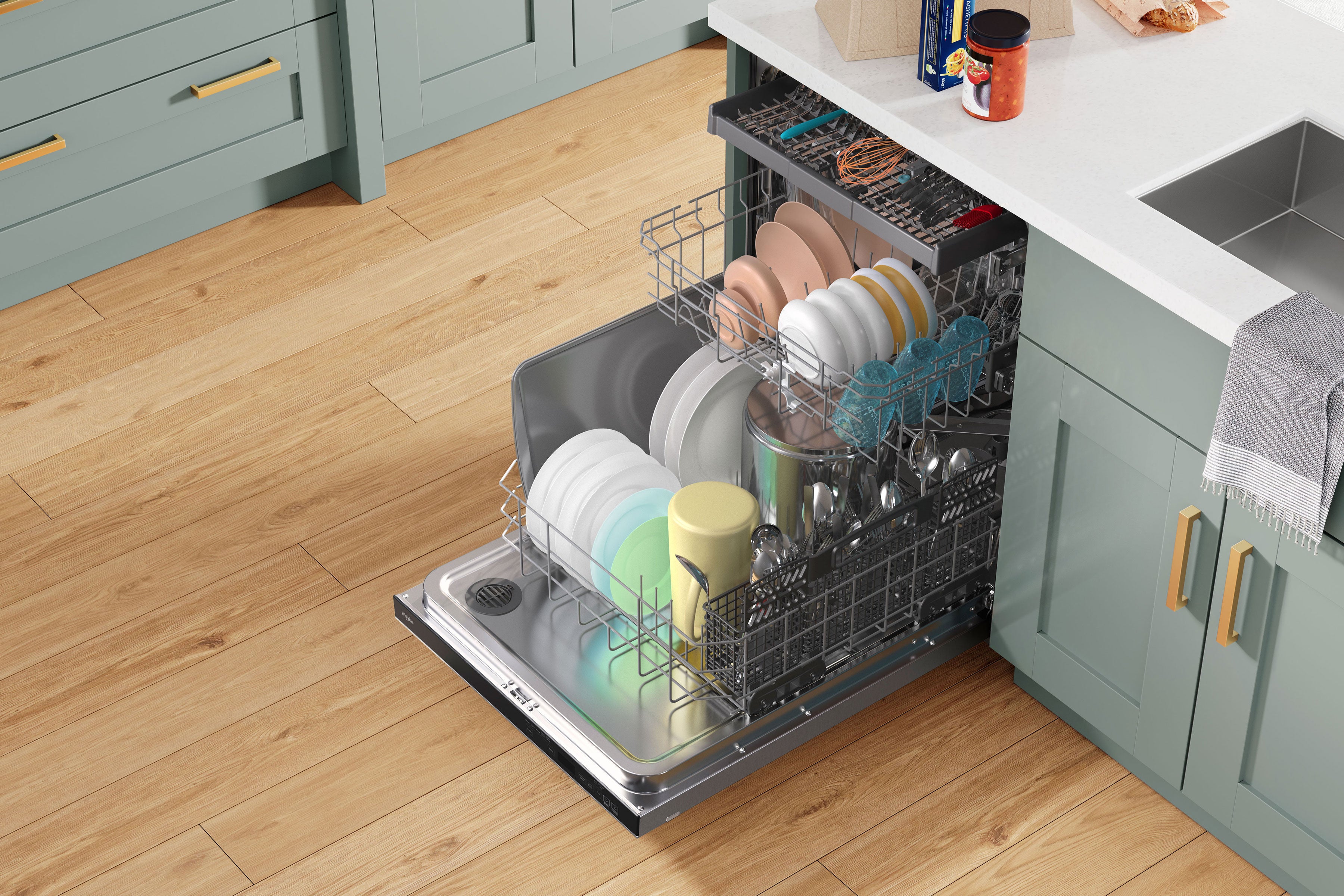Whirlpool 24" Fingerprint Resistant Stainless Steel Dishwasher with 3rd Rack (47 dBA) - WDTA50SAKZ