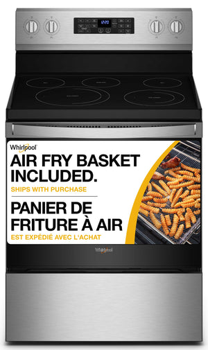 Whirlpool Fingerprint Resistant Stainless Steel 30" 5-in-1 Range with AirFry (5.3 Cu Ft) - YWFE550S0LZ