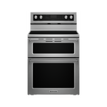 KitchenAid Stainless Steel Electric Double Oven Convection Range (6.7 Cu.Ft) - YKFED500ES