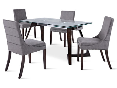 Zyer 5-Piece Dining Set - Merlot, Graphite