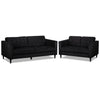 Anthena Sofa and Loveseat Set - Charcoal