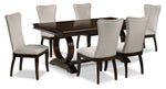 Rosario 7-Piece Extendable Dining Set - Cherry and Beige