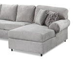 Jupiter 4-Piece Sectional with Right-Facing Chaise - Ash Grey