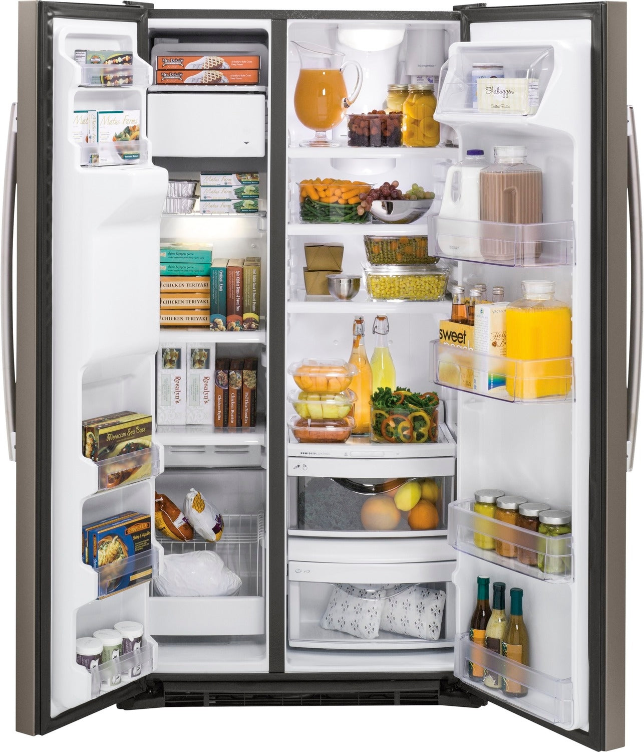 GE Slate Counter-Depth Side-By-Side Refrigerator (21.9 Cu. Ft.) - GZS22DMJES