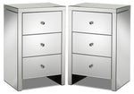 Illusion Set of 2 Night Tables - Mirrored Glass