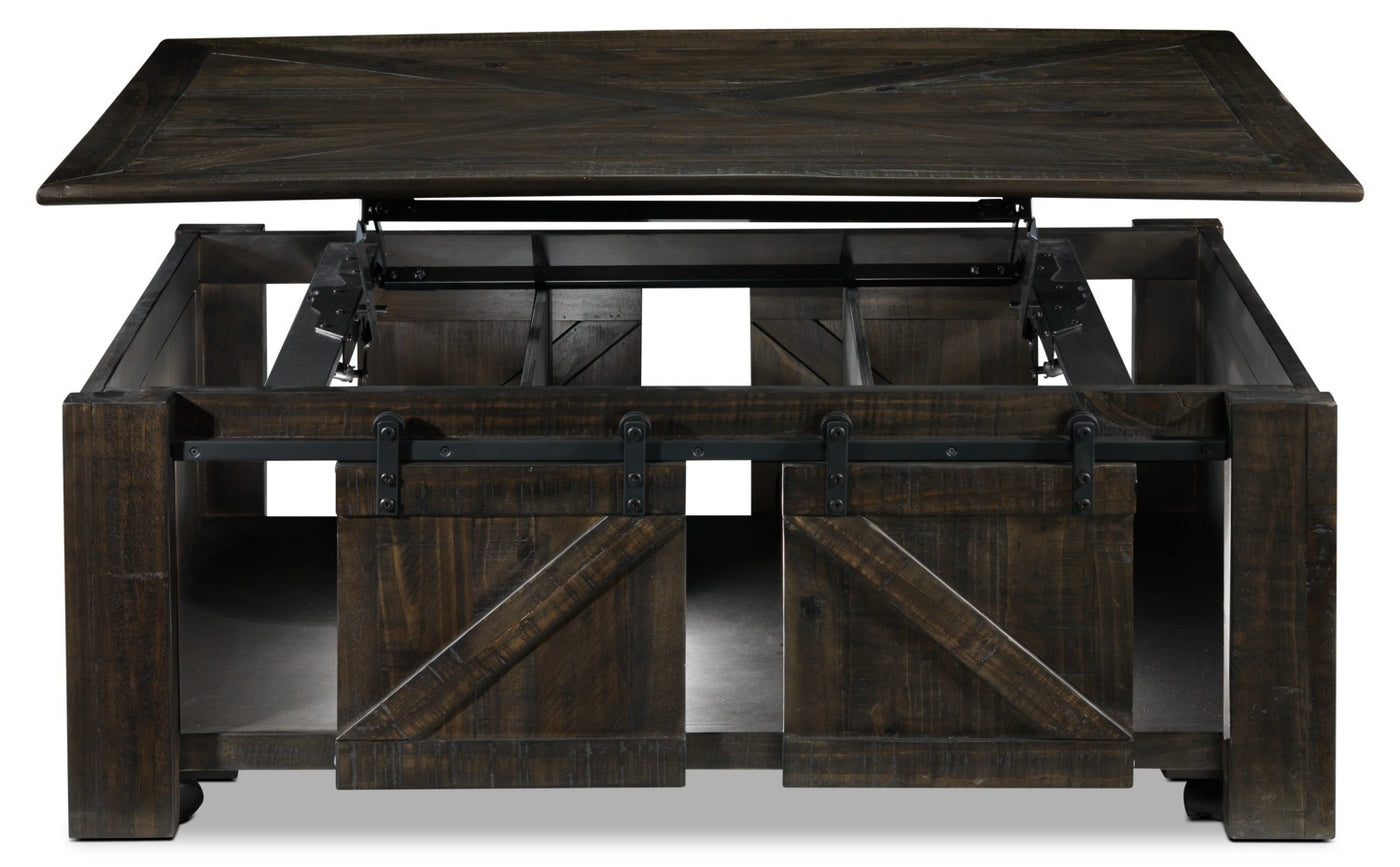 Gable 50" Lift-Top Coffee Table - Weathered Charcoal