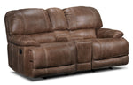Durango Reclining Loveseat w/ Console - Saddle Brown