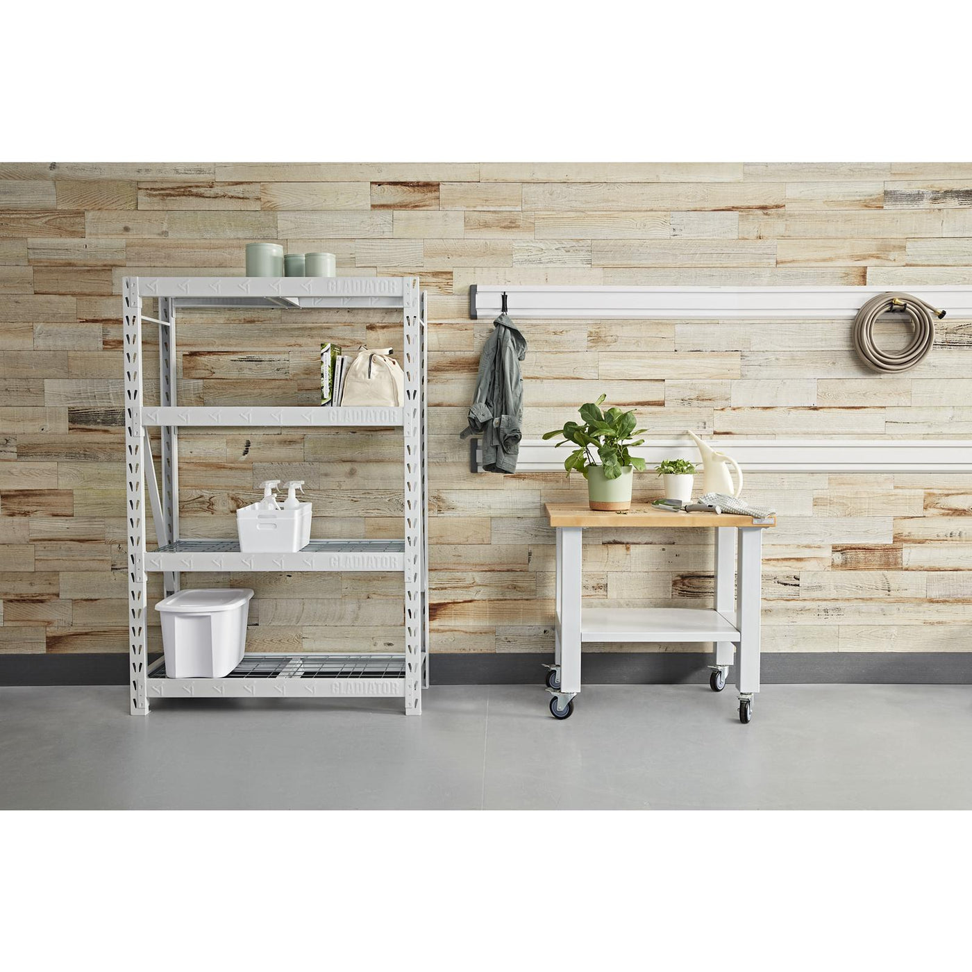 Gladiator Hammered White 3' Wide Mobile Workstation - GAMW36HWKW