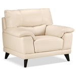 Braylon Leather Sofa, Loveseat and Chair Set - Bisque