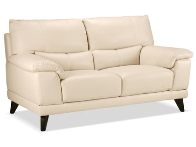 Braylon Leather Loveseat - Bisque