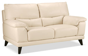 Braylon Leather Loveseat - Bisque