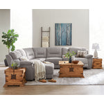 Pasadena 6-Piece Reclining Sectional with Left-Facing Chaise - Light Grey