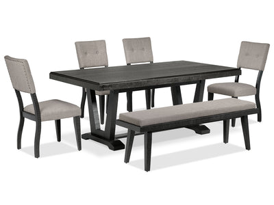 Imari 6-Piece Dining Set - Black and Grey