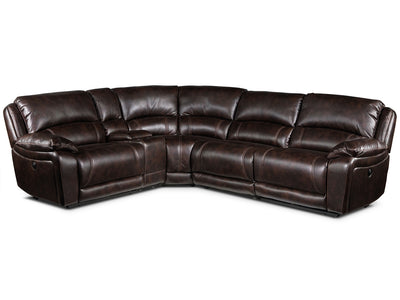 Santorini 5-Piece Power Reclining Sectional - Walnut
