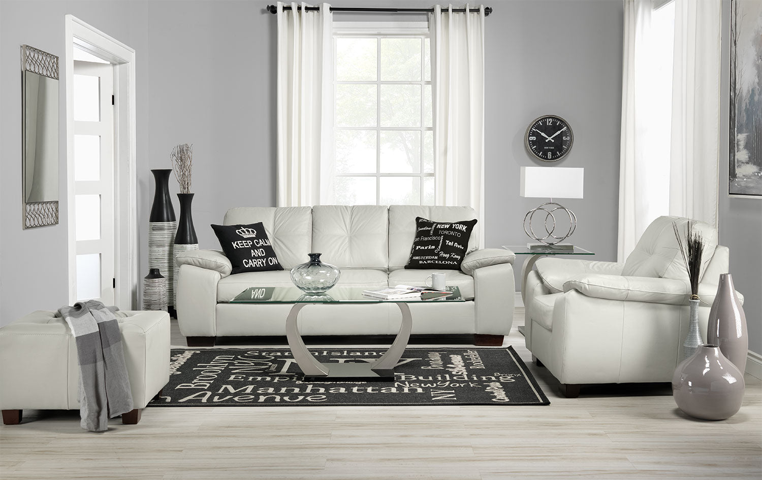 Naples Sofa and Chair Set - Smoke
