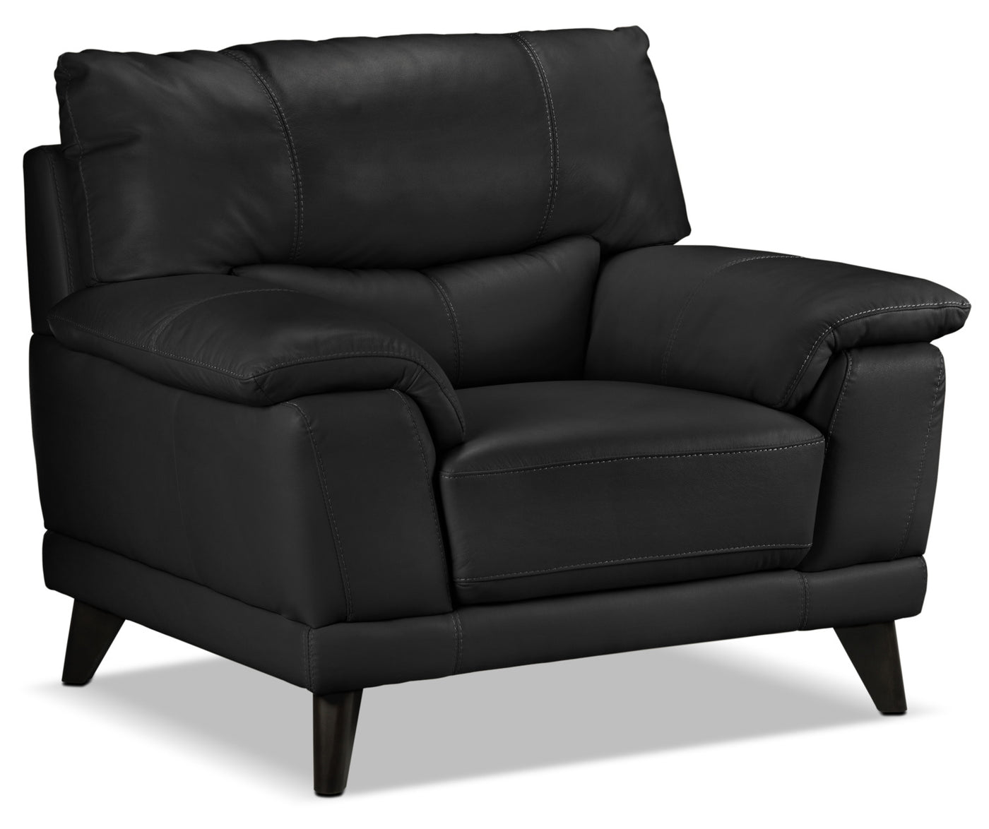 Braylon Leather Sofa and Chair Set - Classic Black