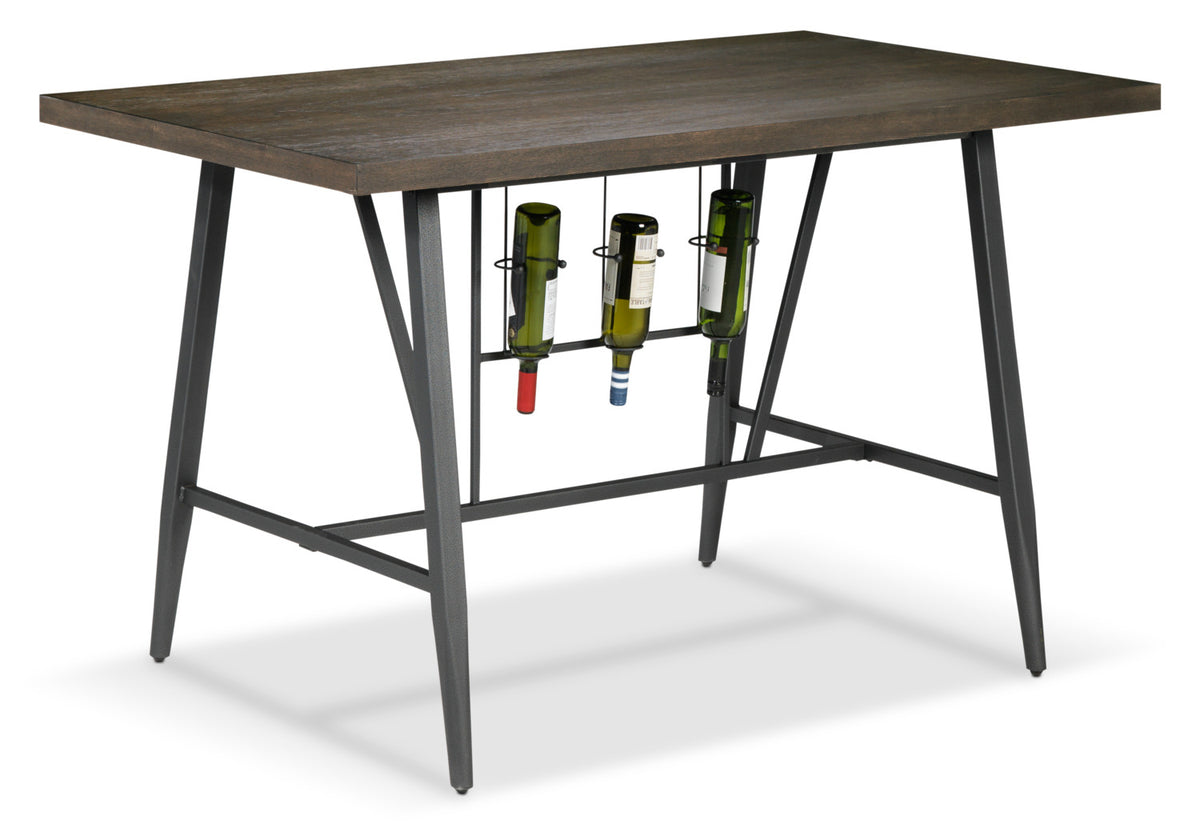 Richmond Pub-Height Dining Table - Dark Grey and Brown
