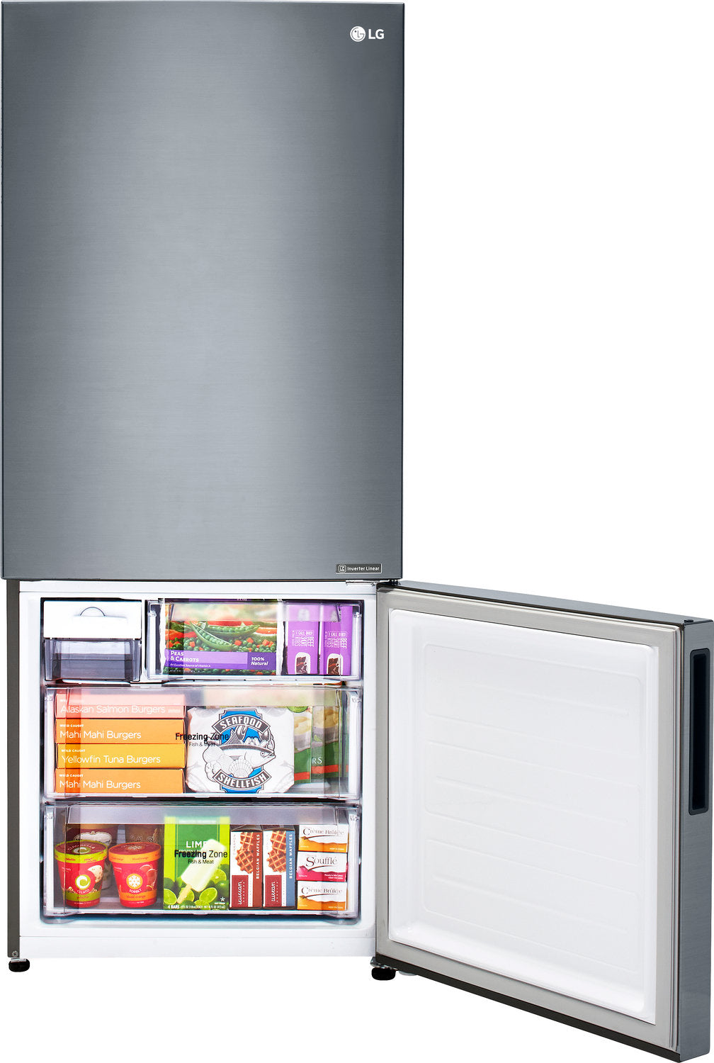 LG Appliances Platinum Silver Counter-Depth Bottom-Freezer Refrigerator (15 Cu. Ft.) - LBNC15221V