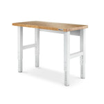 Gladiator Hammered White 4' Adjustable Height Hardwood Workbench - GAWB04HWJW