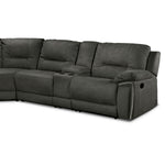 Pasadena 6-Piece Reclining Sectional with Left-Facing Chaise - Dark Grey