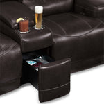 Dearborn Leather Power Reclining Sofa, Reclining Loveseat w/ Console and Recliner Set - Blackberry