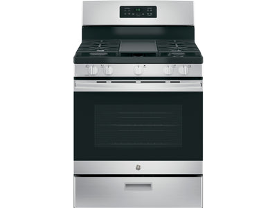 GE Stainless Steel Freestanding Gas Range (5.0 Cu. Ft.) - JCGBS66SEKSS