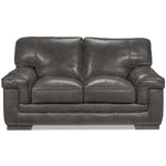 Stampede Leather Loveseat - Charcoal