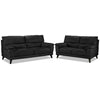 Braylon Leather Sofa and Loveseat Set - Classic Black