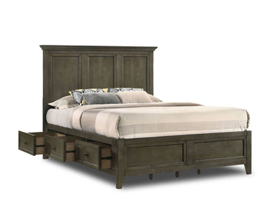 San Mateo 3-Piece Queen Storage Bed-Pewter