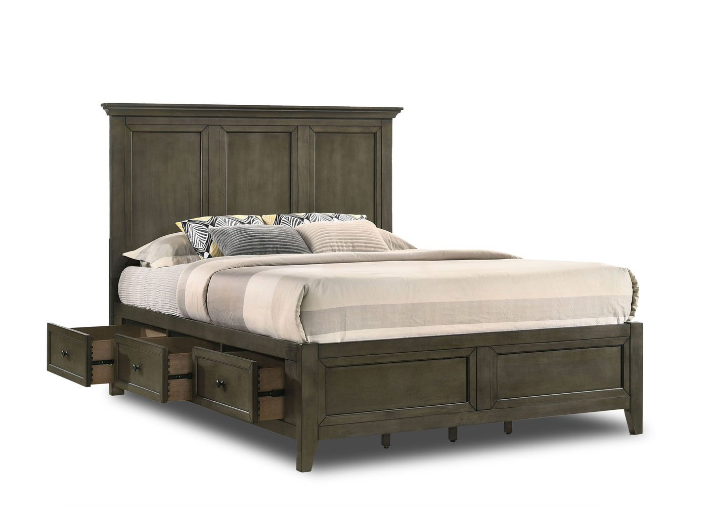 San Mateo 3-Piece Queen Storage Bed-Pewter