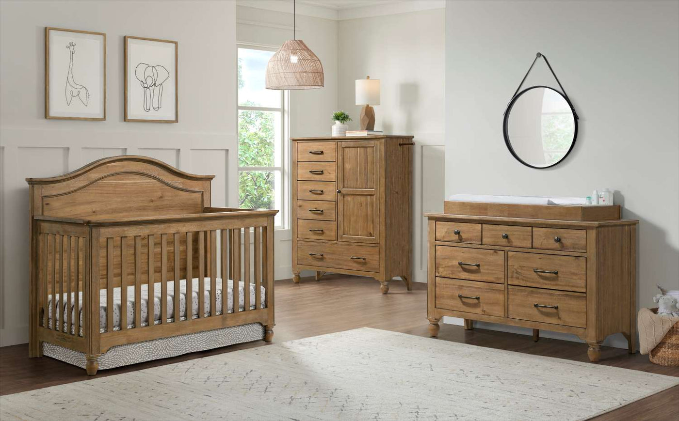 Highland Convertible Contour Crib - Sand Dune