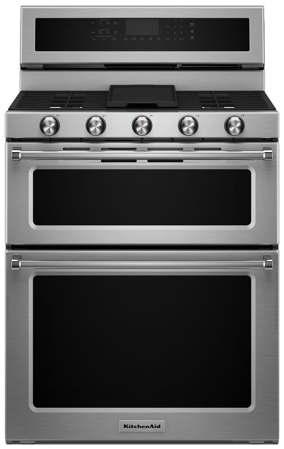 KitchenAid Stainless Steel Dual-Fuel Double Convection Range (6.7 Cu. Ft.) - KFDD500ESS