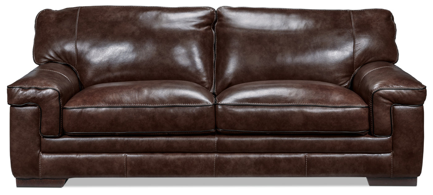 Stampede Leather Sofa - Coffee